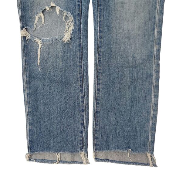 Madewell The High-Rise Slim Boyjean Womens 24 Blue Distressed Premium Denim - Picture 4 of 12